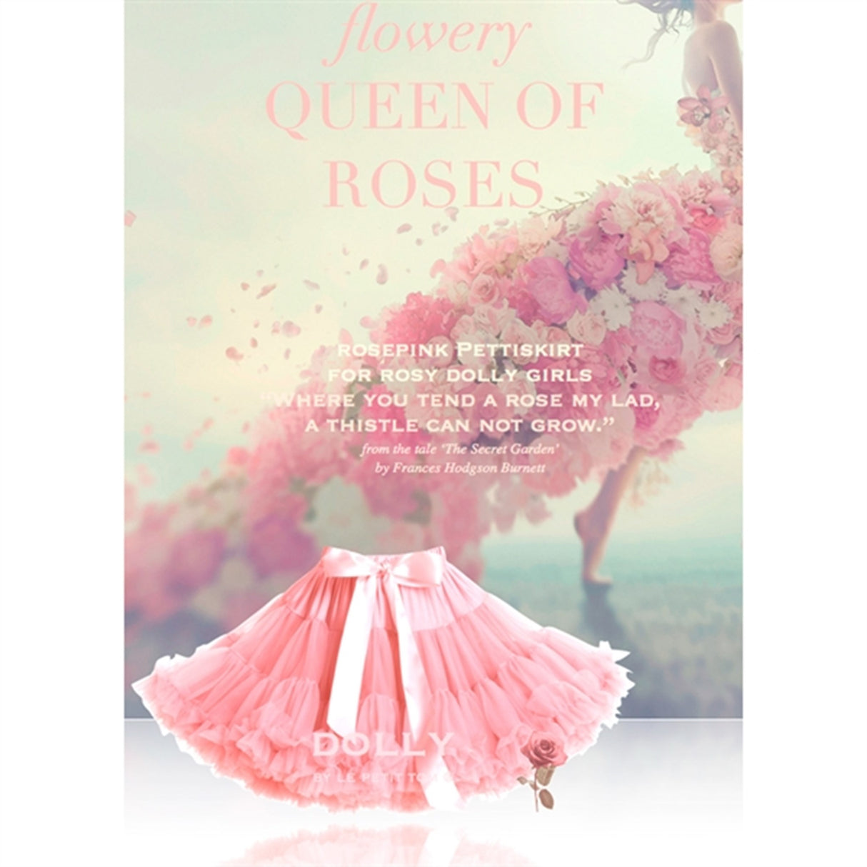 Dolly By Le Petit Tom Petttiskirt Queen Of Roses Nederdel Rose Pink