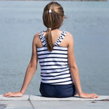 Petit Crabe White/Blue Tankini Top