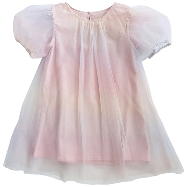 Dolly by Le Petit Tom Unicorn Rainbow Puff Tulle Kjole Rainbow Pastel
