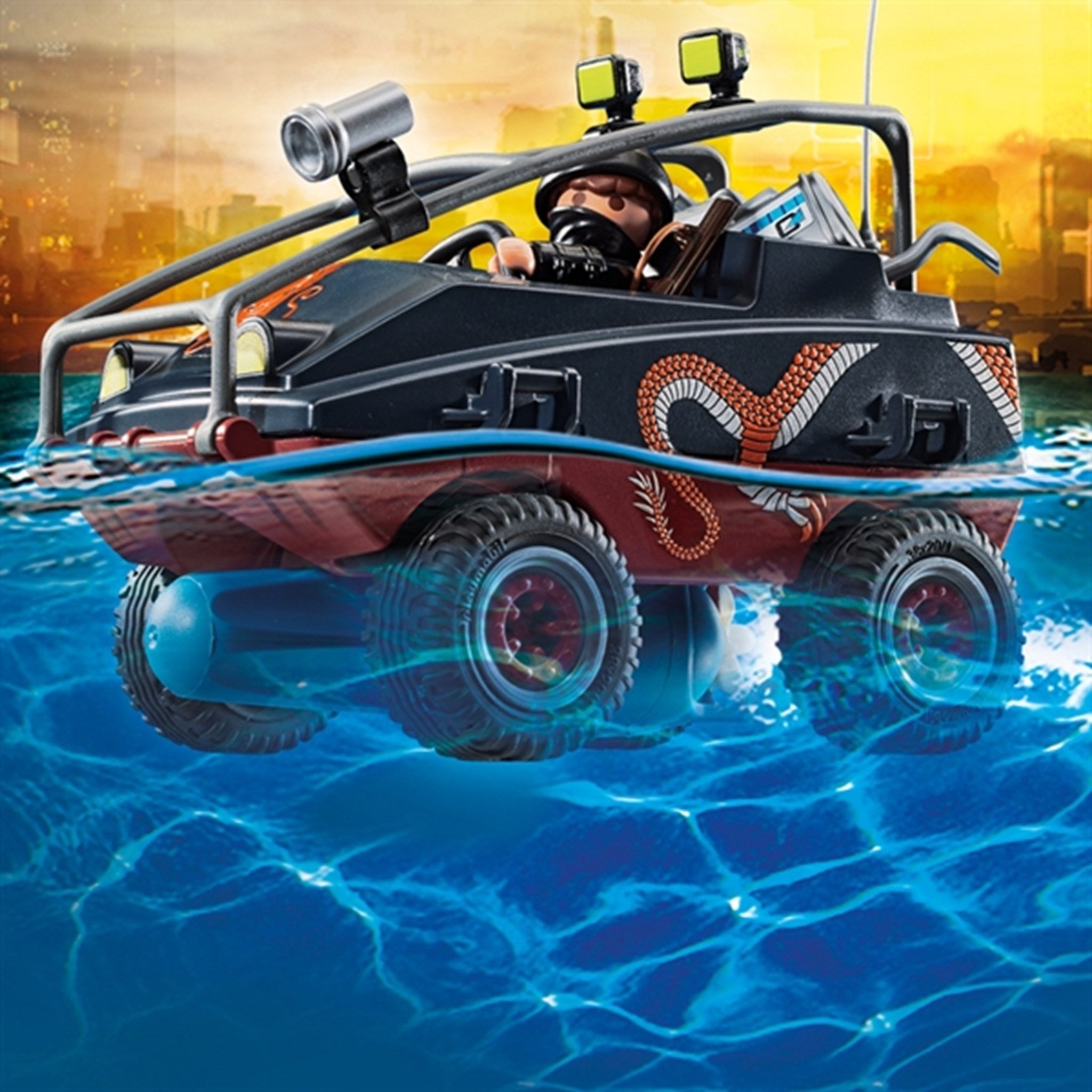 Playmobil® City Action - Politi-Faldskærm: Jagt efter Amfibiekøretøj 2