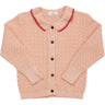 Copenhagen Colors Dusty Rose/Red Comb. Pointelle Kabelstrik Cardigan m. Krave