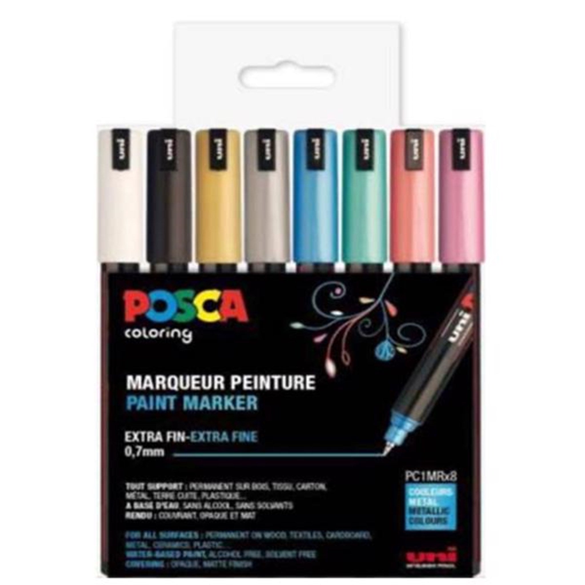 Posca Uni Marker PC-1MR/8A 8 Metalliske Farver