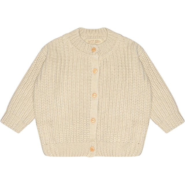 Petit Piao Offwhite Strik Cardigan