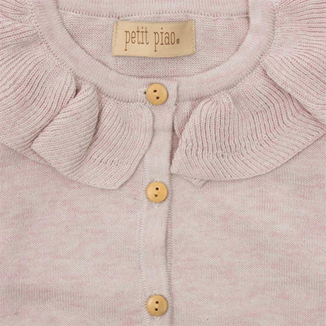 Petit Piao Light Rose Melange Collar Strik Cardigan 2