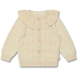 Petit Piao® Off White Cardigan Strik Cabel Collar