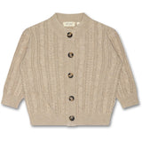 Petit Piao® Light Taupe Melange Cardigan Chunky Strik Cabel