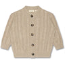 Petit Piao® Light Taupe Melange Cardigan Chunky Strik Cabel