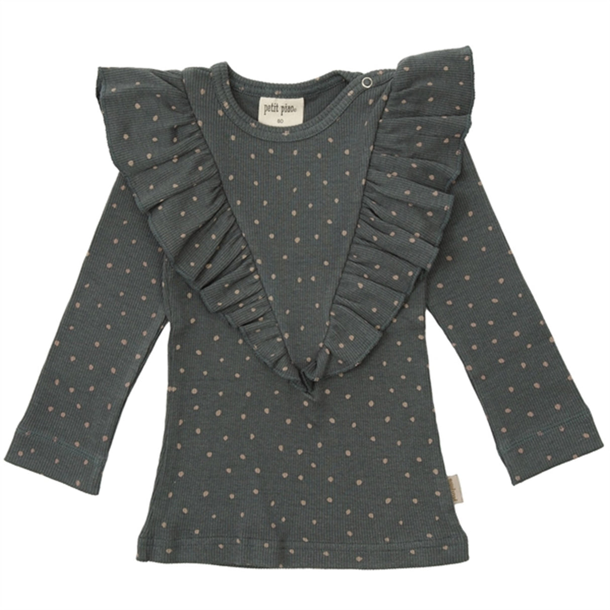 Petit Piao Turbulence/Woodrose Frill Dot Modal Bluse