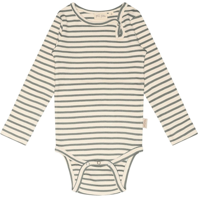 Petit Piao® Balsam Green/Off White Body Modal Striped