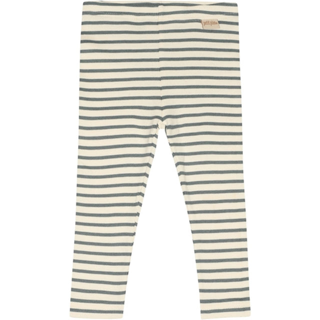 Petit Piao Light Petrol/Offwhite Leggings Modal Striped