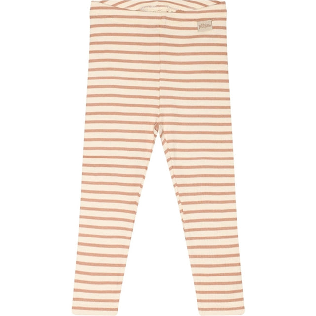 Petit Piao® Cafè Rose/Off White Leggings Modal Striped