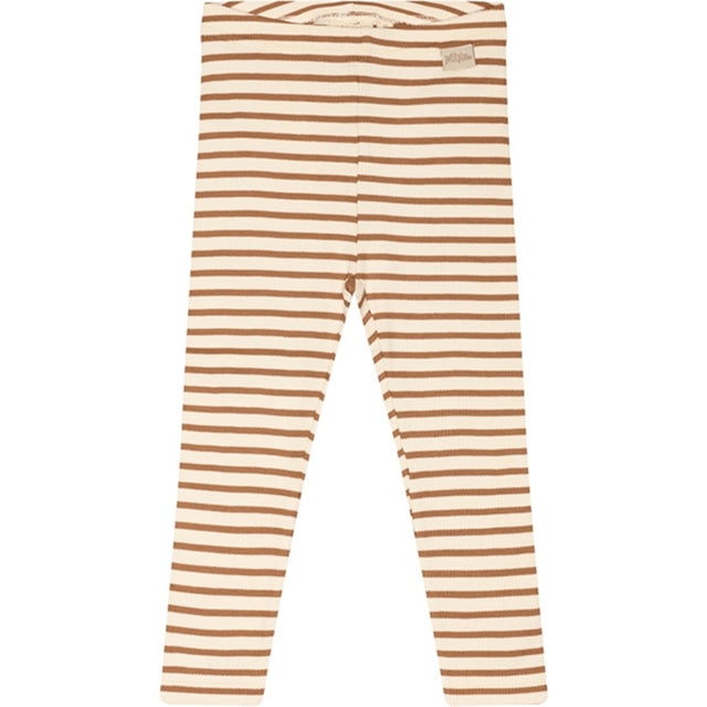 Petit Piao® Caramel/Off White Leggings Modal Striped