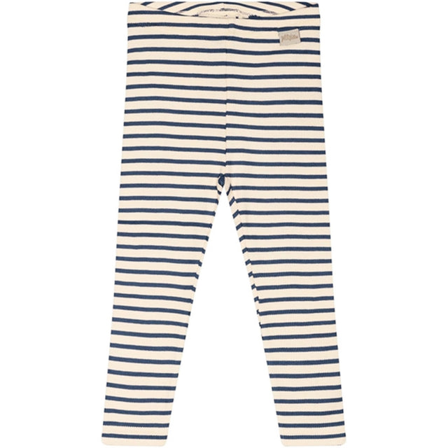 Petit Piao® Denim Blue/Off White Leggings Modal Striped