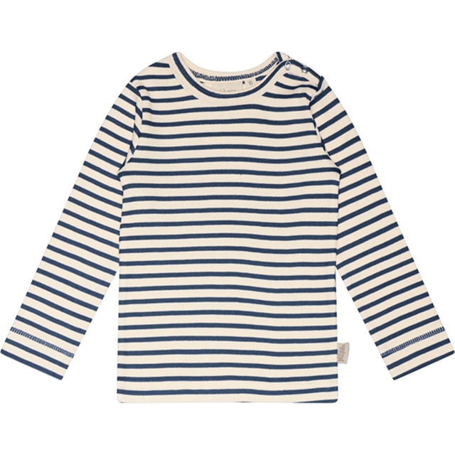 Petit Piao® Denim Blue/Off White Bluse Modal Striped