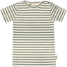 Petit Piao Light Petrol/Offwhite T-shirt S/S Modal Striped