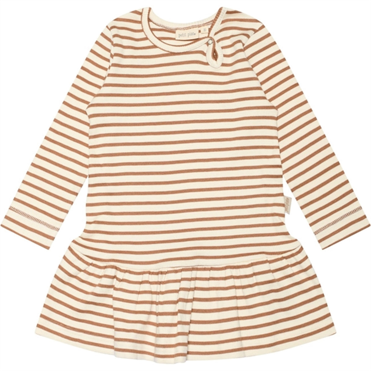 Petit Piao® Caramel/Off White Kjole Modal Striped