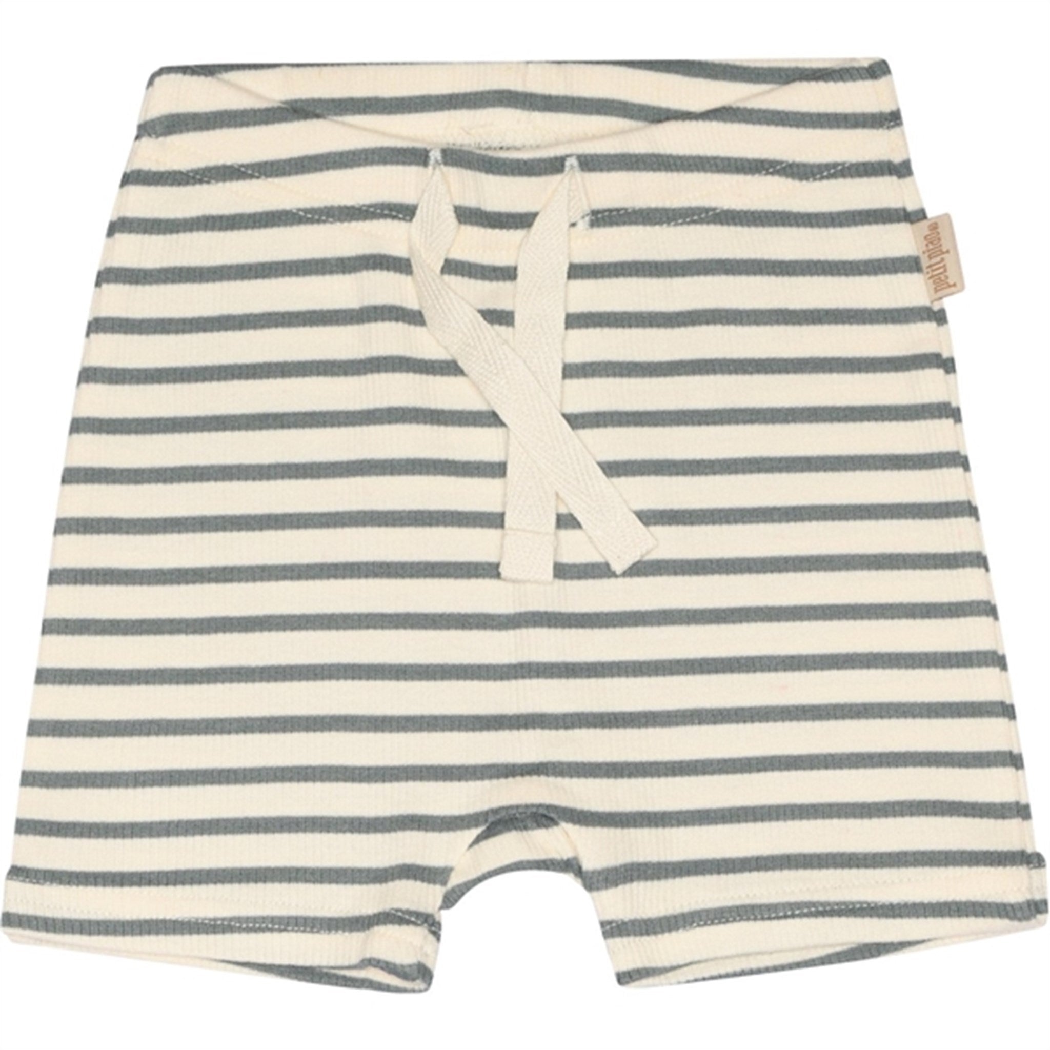 Petit Piao Light Petrol/Offwhite Shorts Modal Striped