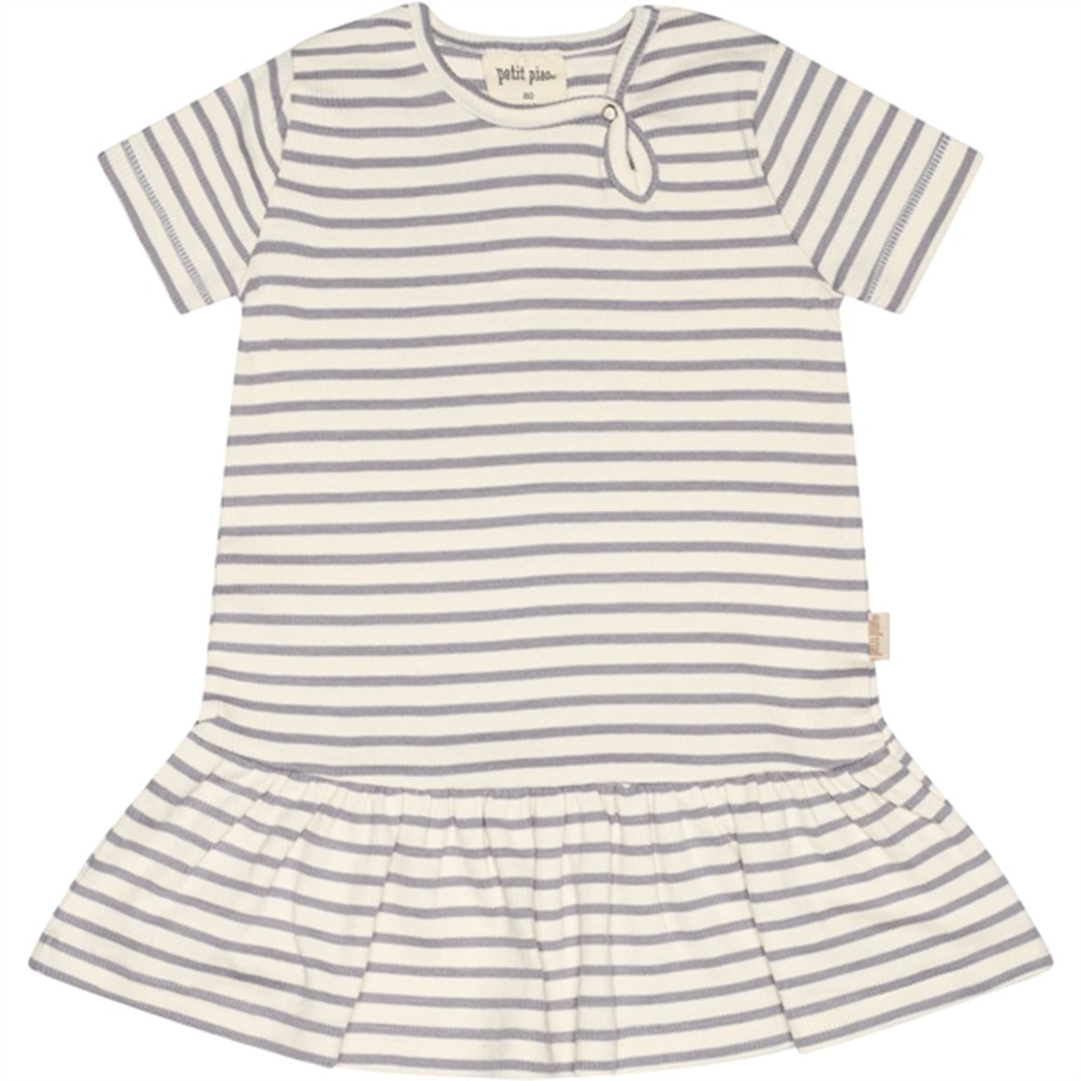 Petit Piao Dusty Lavender/Offwhite Kjole S/S Modal Striped