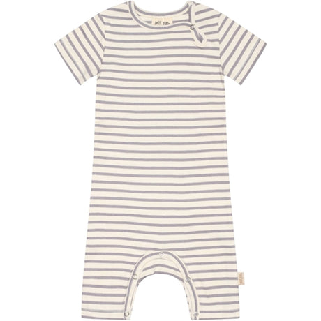 Petit Piao Dusty Lavender/Offwhite Heldragt S/S Modal Striped