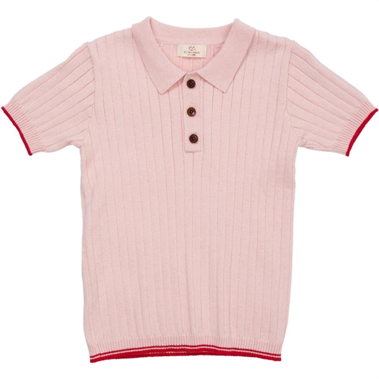 Copenhagen Colors Dusty Rose/Red Comb. Rib Strik Polo