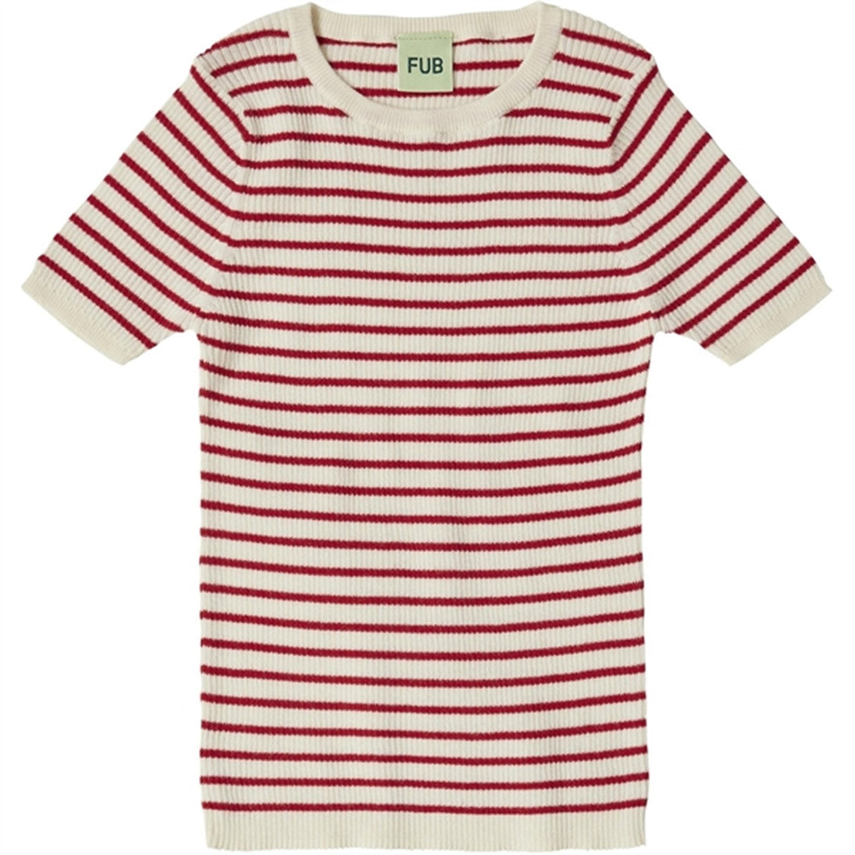 FUB Ecru/Crimson Red Rib T-shirt