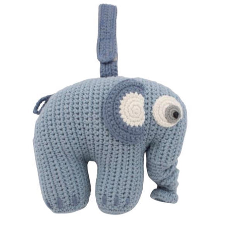 Sebra Musikuro Hæklet Elefant Powder Blue