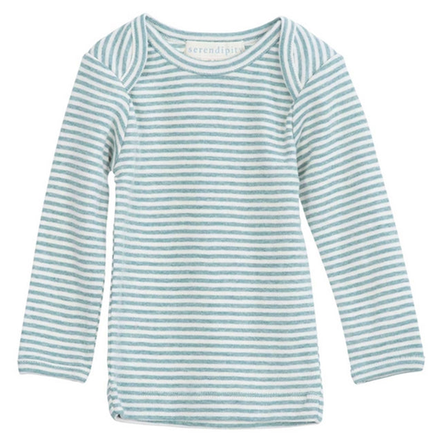 Serendipity Lake/Ecru Rib Baby Tee Stripe Bluse