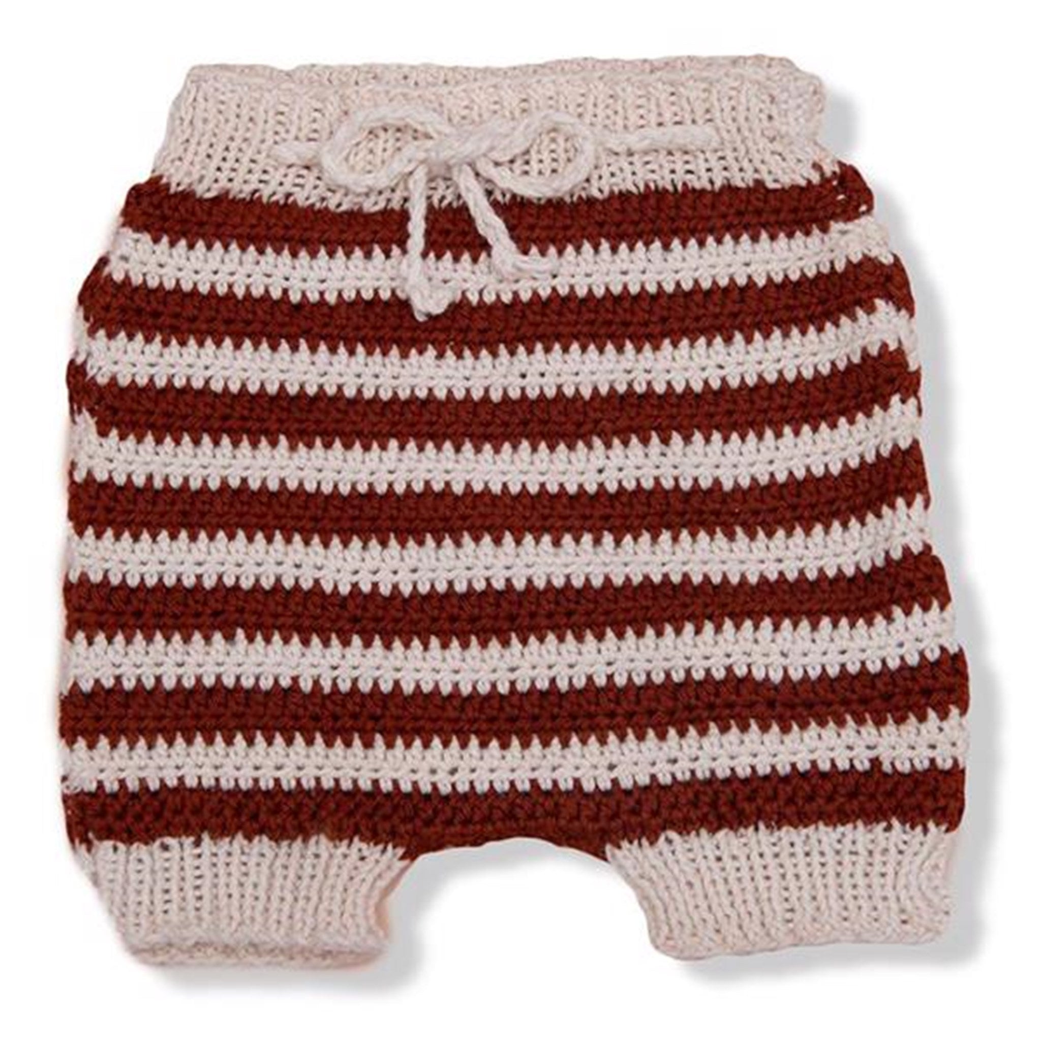 Shirley Bredal Striped Summer Shorts Cream White/Rust