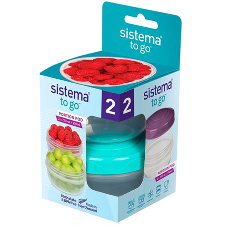 Sistema To-Go Portionsbøtte 2-Pak Minty Teal / Misty Purple