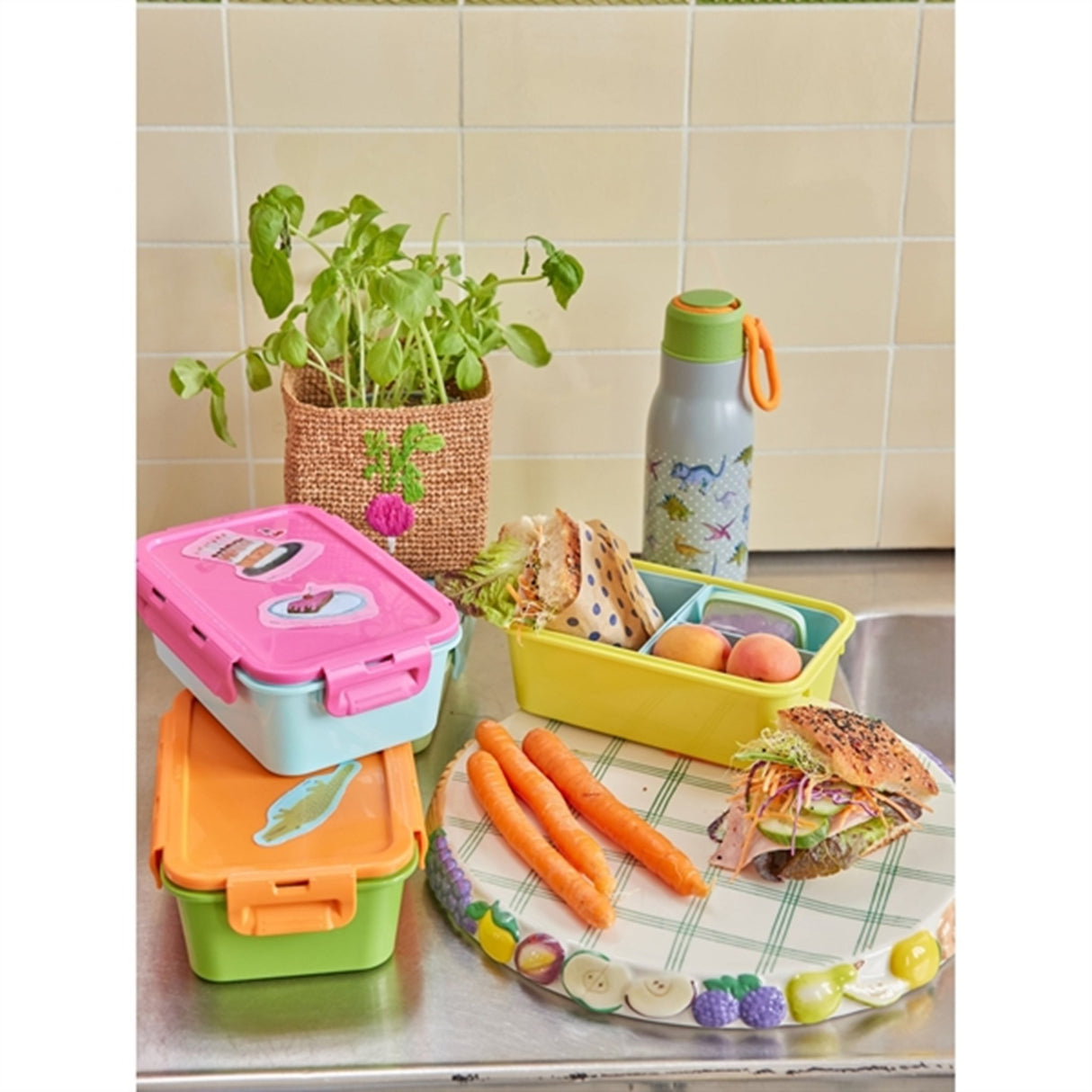 RICE Cake Theme Klistermærker til Madkasse