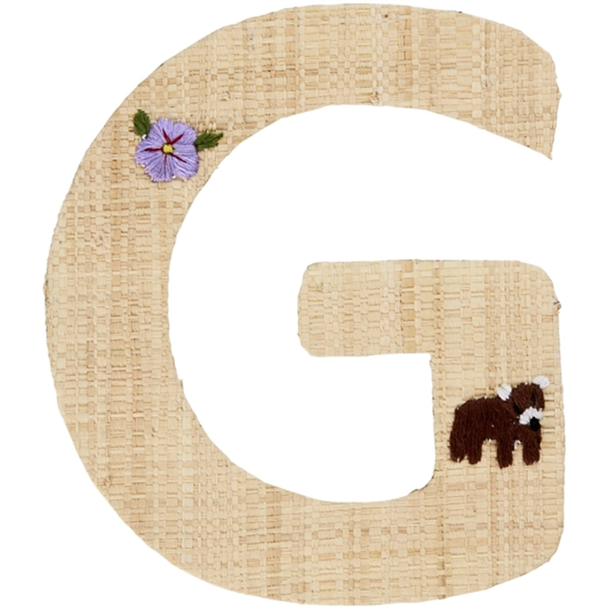 RICE Nature Raffie Klistermærke Bogstav Flowers & Animals