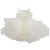 Dolly by Le Petit Tom Stars & Moon Velvet Leotard With Tulle Tutu Kjole Off White