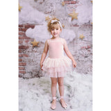 Dolly by Le Petit Tom Stars & Moon Velvet Leotard With Tulle Tutu Kjole Ballet Pink