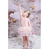 Dolly by Le Petit Tom Stars & Moon Velvet Leotard With Tulle Tutu Kjole Ballet Pink