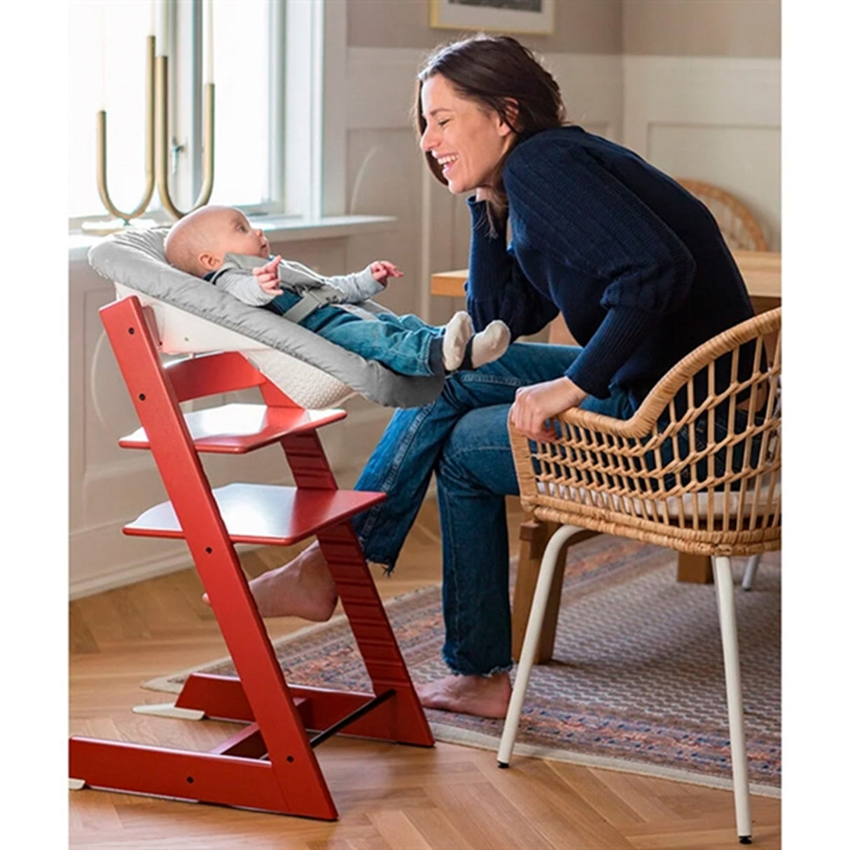Tripp Trapp® Højstol Warm Red Inkl. Baby Set