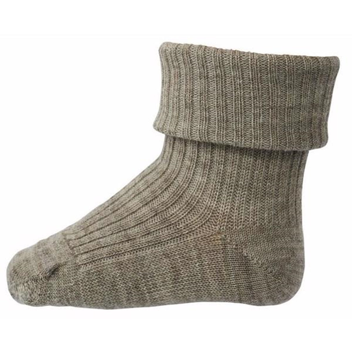 MP 589 Wool Socks Rib 202 Light Brown Melange