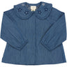 Copenhagen Colors Lt Denim Blue Denim Bluse m. Broderi