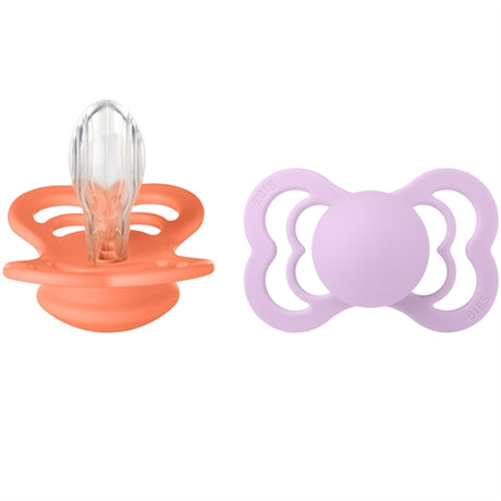 Bibs Supreme Silikone Sutter 2-pak Symmetrisk Papaya/Violet Sky