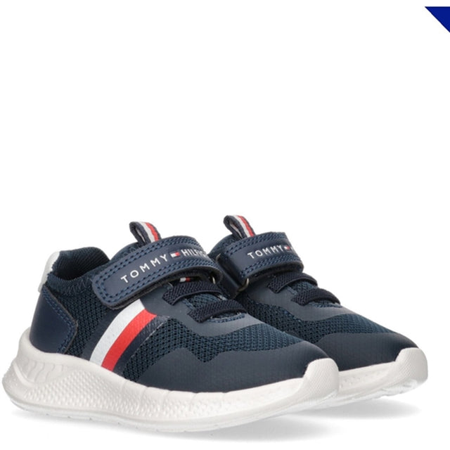 Tommy Hilfiger Stripes Low Cut Lace-up Velcro Sneaker Blue/White