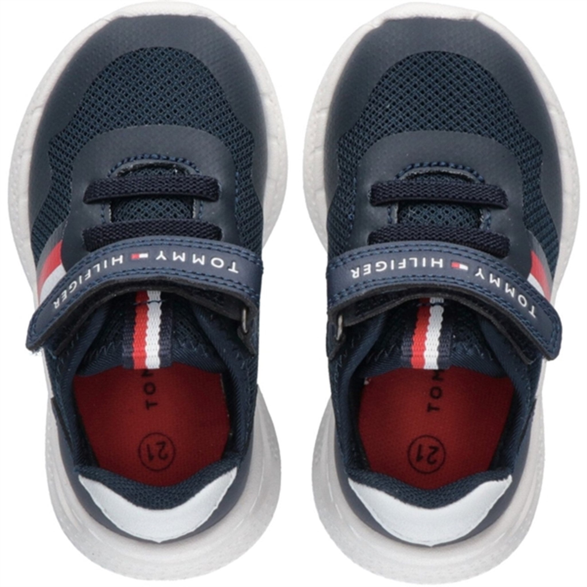 Tommy Hilfiger Stripes Low Cut Lace-up Velcro Sneaker Blue/White 4
