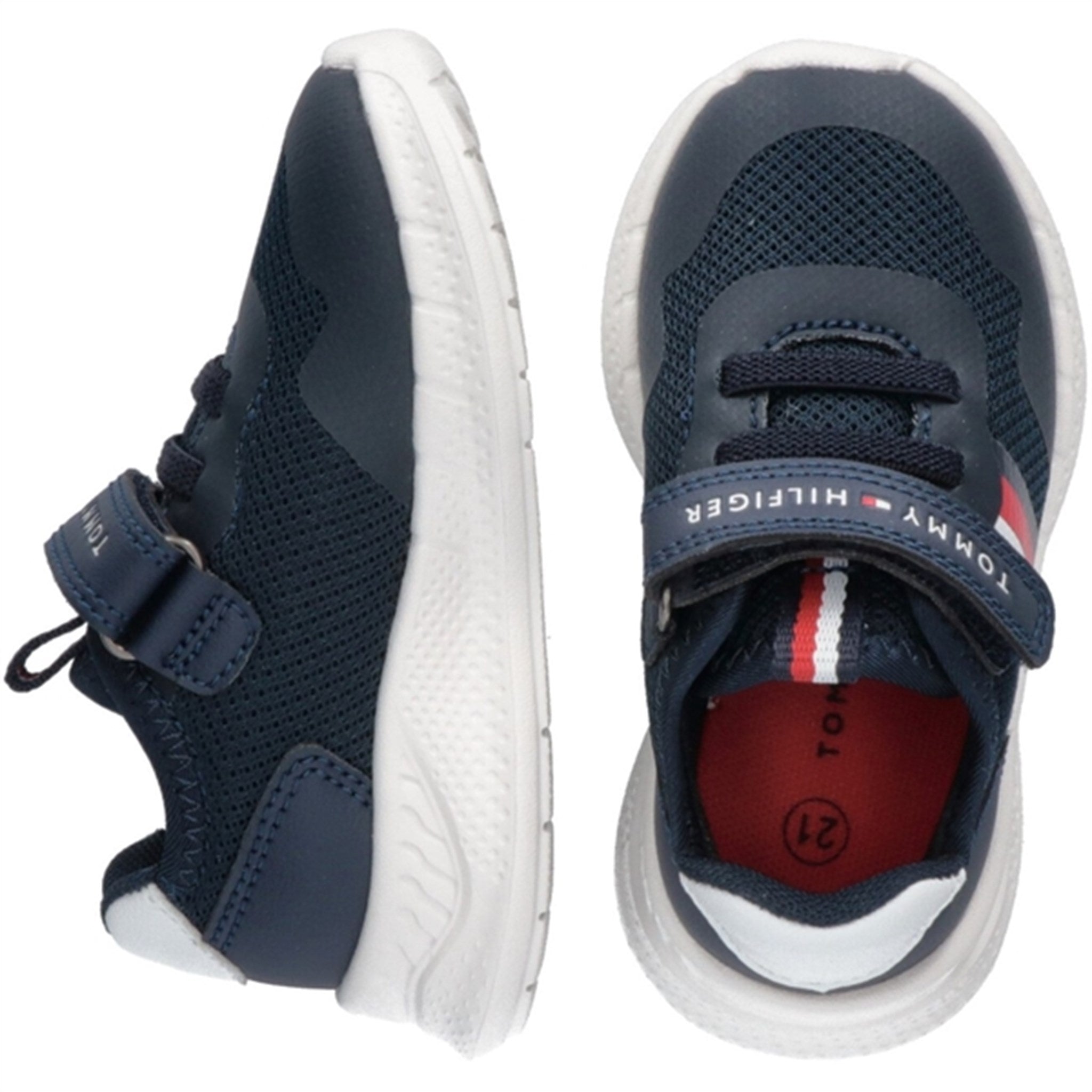 Tommy Hilfiger Stripes Low Cut Lace-up Velcro Sneaker Blue/White 3