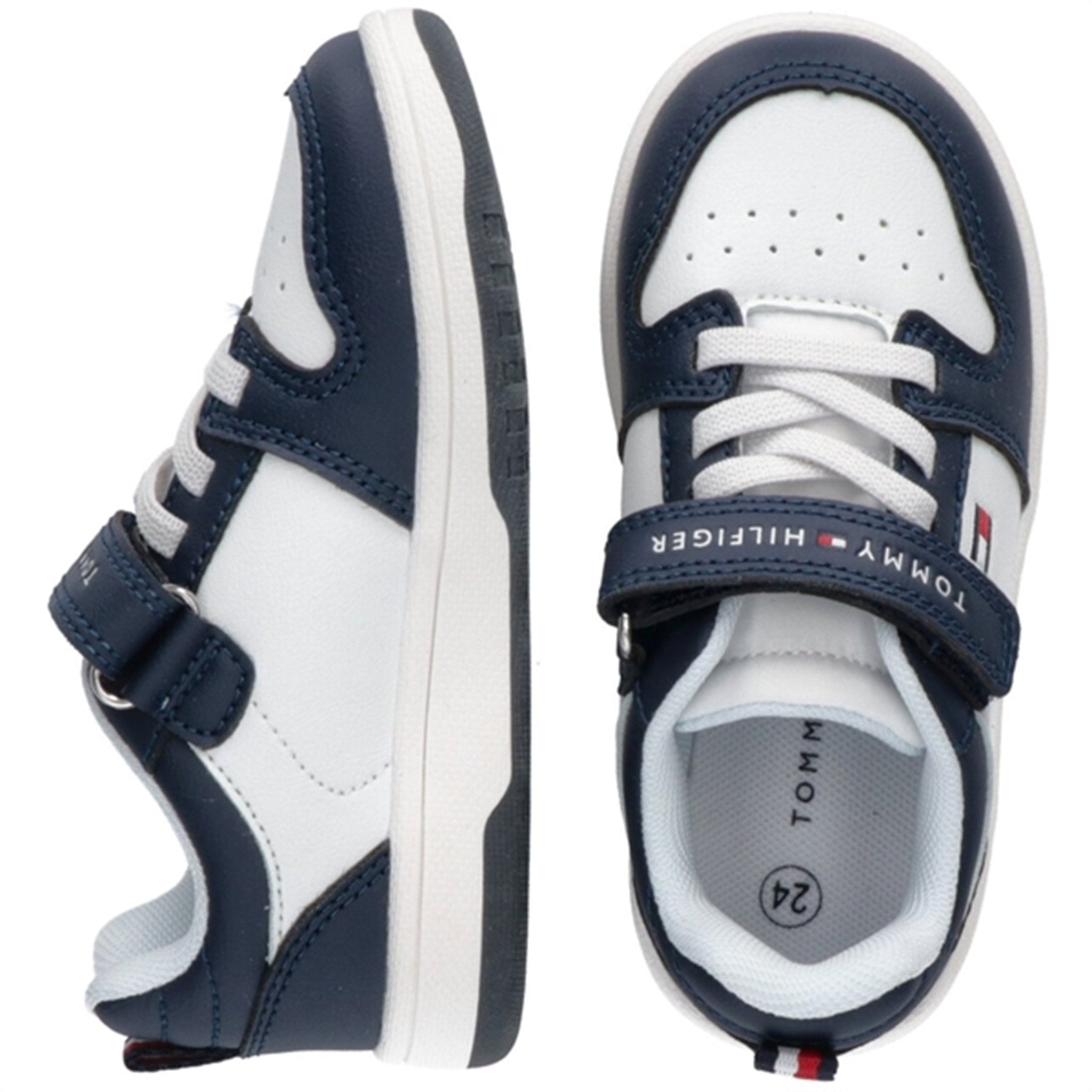 Tommy Hilfiger Low Cut Lace-up Velcro Sneaker Blue/White 3