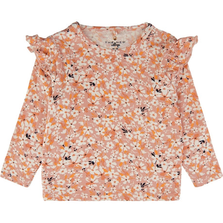 THE NEW Siblings Peach Beige Flower AOP Filia Bluse