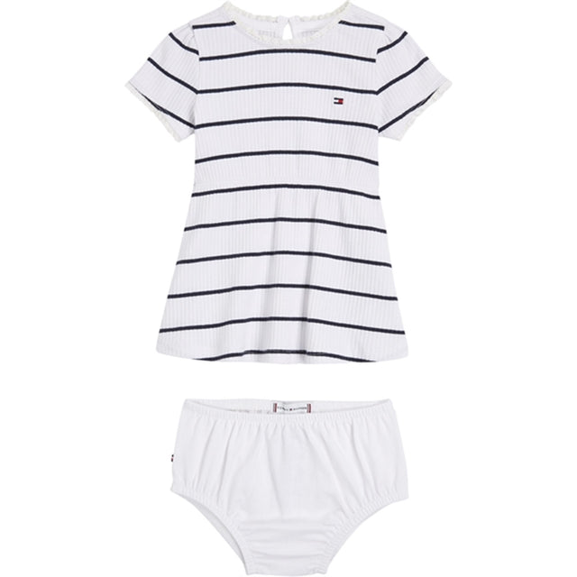 Tommy Hilfiger Baby Striped Rib Kjole White / Desert Sky Stripe