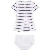 Tommy Hilfiger Baby Striped Rib Kjole White / Desert Sky Stripe