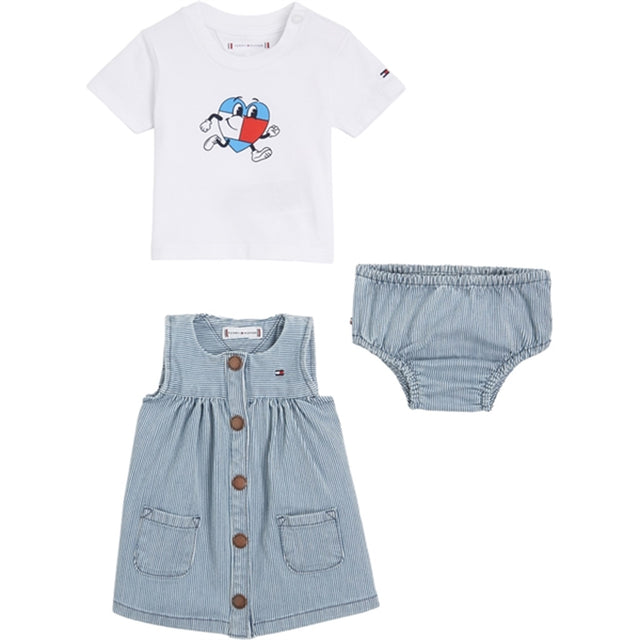 Tommy Hilfiger Baby Striped Kjole Sæt Denimstripe