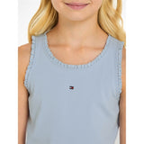 Tommy Hilfiger Essential Rib Lace Tank Top Breezy Blue