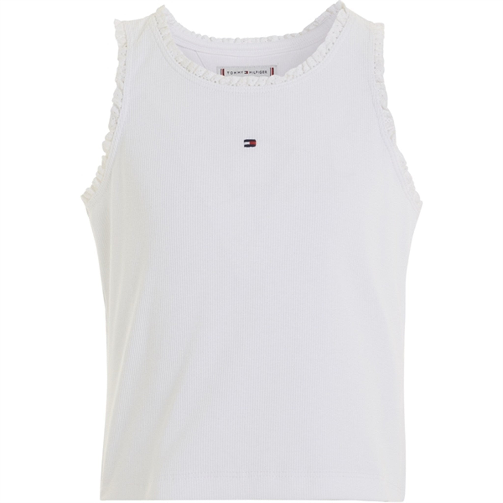 Tommy Hilfiger Essential Rib Lace Tank Top White
