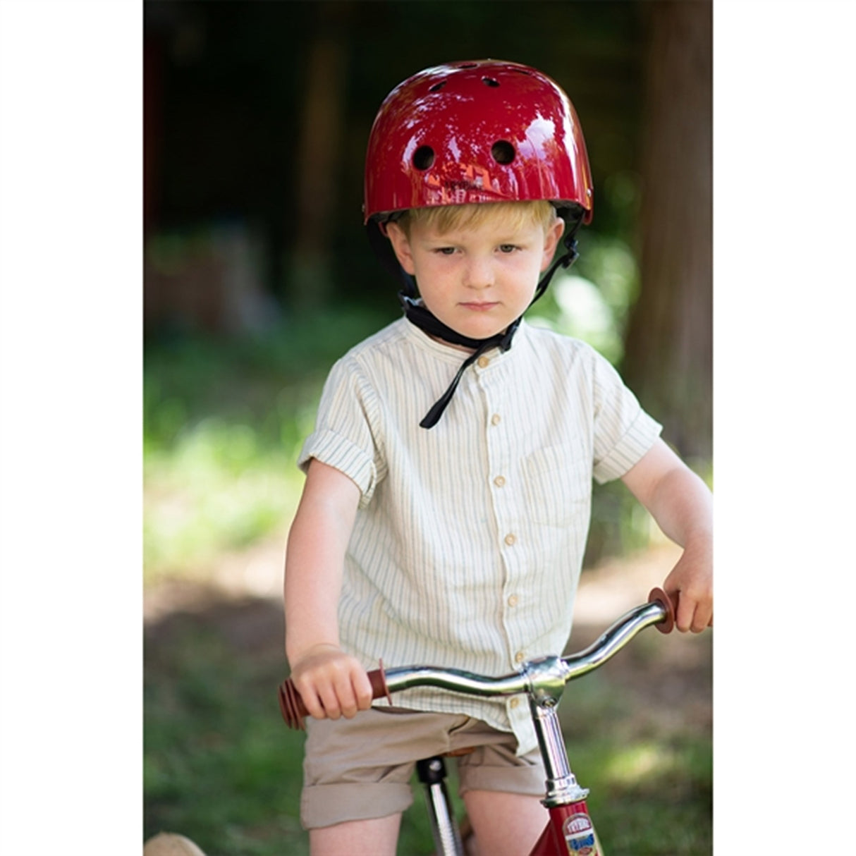 Trybike CoConut Ruby Red Helmet Retro Look