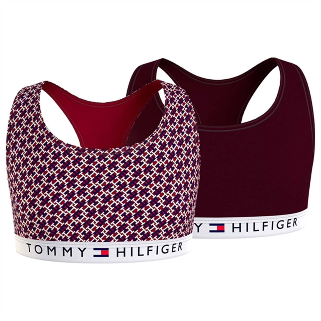 Tommy Hilfiger Bralette 2-Pak Monogram / Deep Burgundy